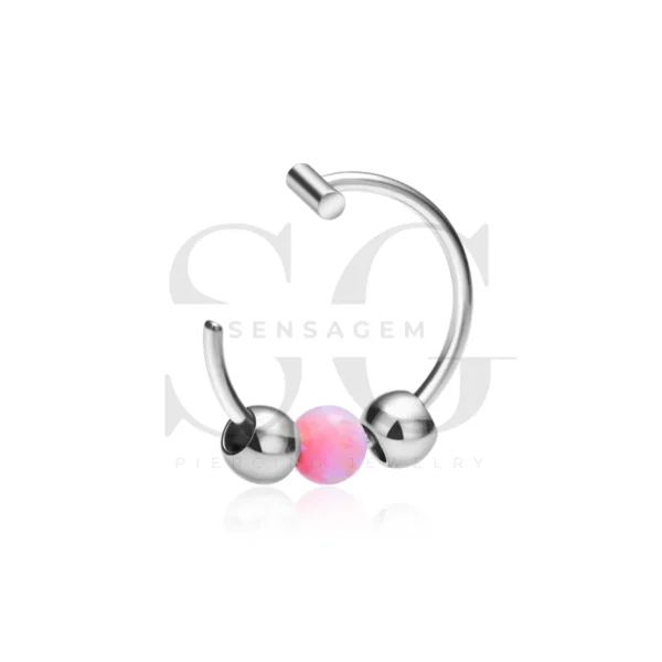 SG3115 Opal Nose Ring Hoop for Nose Piercing Jewelry - Image 6