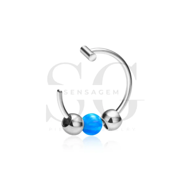 SG3115 Opal Nose Ring Hoop for Nose Piercing Jewelry - Image 7