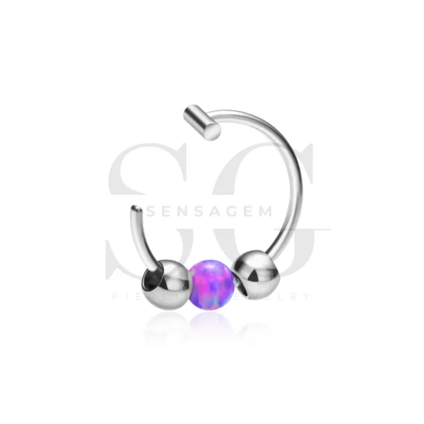 SG3115 Opal Nose Ring Hoop for Nose Piercing Jewelry - Image 8