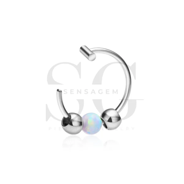 SG3115 Opal Nose Ring Hoop for Nose Piercing Jewelry - Image 9