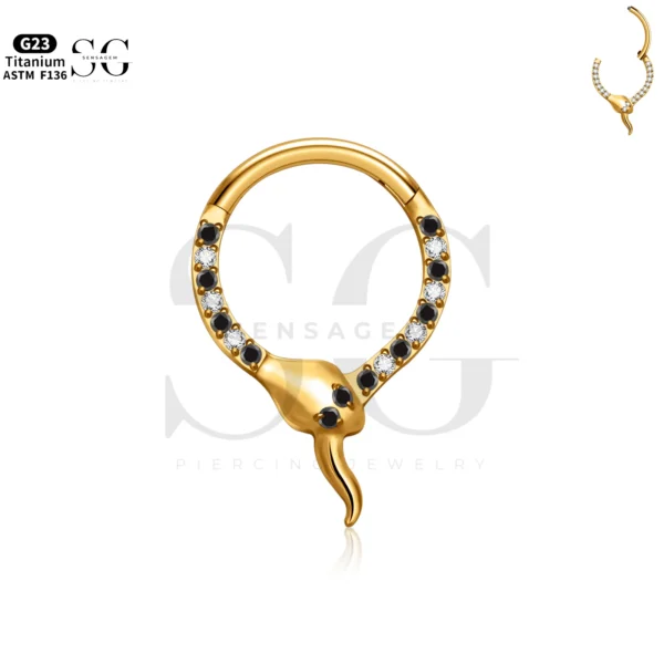SG3207 Titanium Hinged Segment Nose Ring for Nostril Piercing - Image 4