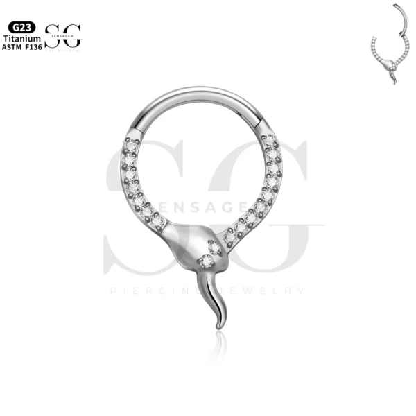 SG3207 Titanium Hinged Segment Nose Ring for Nostril Piercing - Image 5