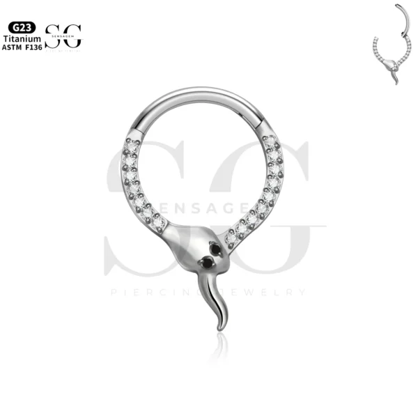 SG3207 Titanium Hinged Segment Nose Ring for Nostril Piercing - Image 6