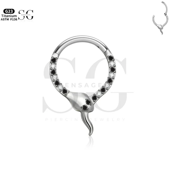 SG3207 Titanium Hinged Segment Nose Ring for Nostril Piercing