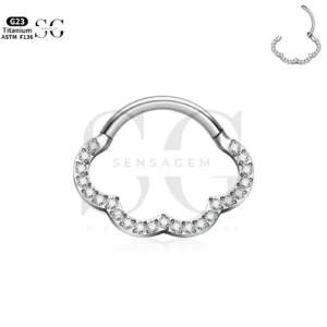 SG3208 Titanium Cloud Nose Ring with Gem for Nose Piercing
