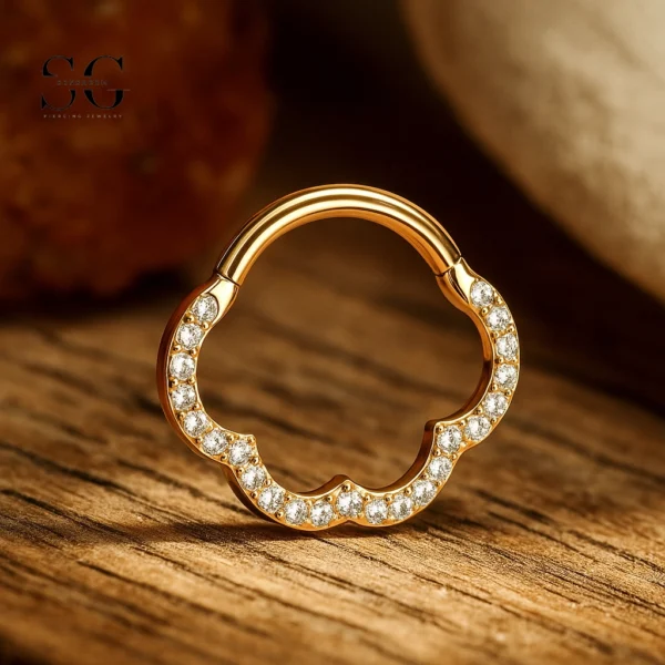 SG3208 Titanium Cloud Nose Ring with Gem for Nose Piercing