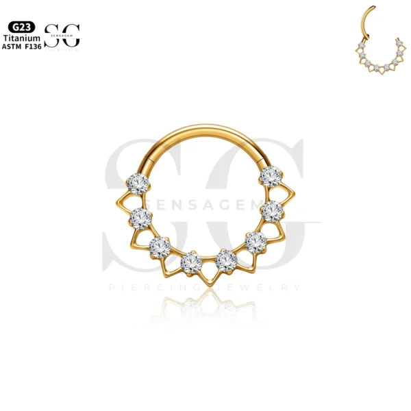 SG3209 Hollow Zircon Nose Ring in Gold for Nose Piercing