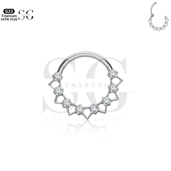 SG3209 Hollow Zircon Nose Ring in Gold for Nose Piercing - Image 2