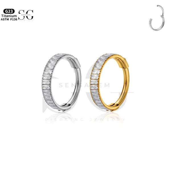 SG3213 Multi-Row Square Zircon Nose Ring for Nose Piercing