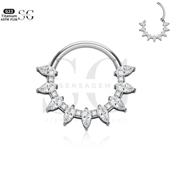 SG3214 Marquise Zircon Nose Ring for Nose Piercing Types - Image 2