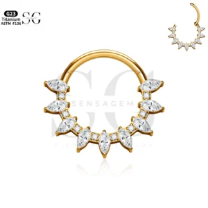 SG3214 Marquise Zircon Nose Ring for Nose Piercing Types