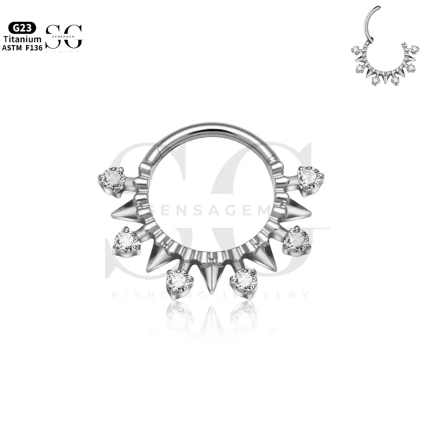 SG3216 Tri-Prong Round Zircon Nose Ring for Nose Piercing on a Man