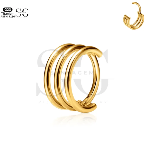 SG3218 Triple Ring Titanium Nose Ring for Men Nose Piercing - Image 2
