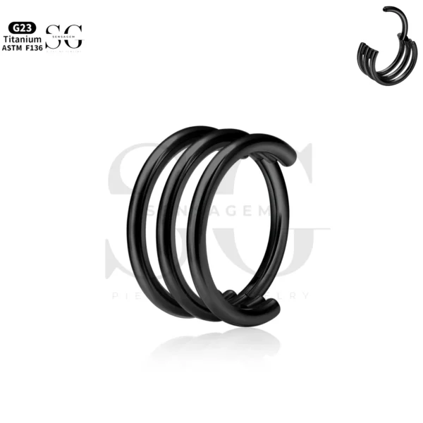 SG3218 Triple Ring Titanium Nose Ring for Men Nose Piercing - Image 3