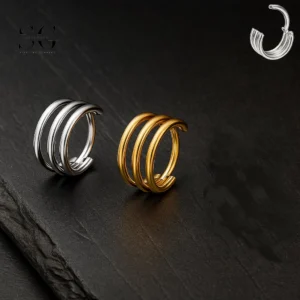SG3218 Anillo de titanio triple anillo nasal para hombres perforando la nariz