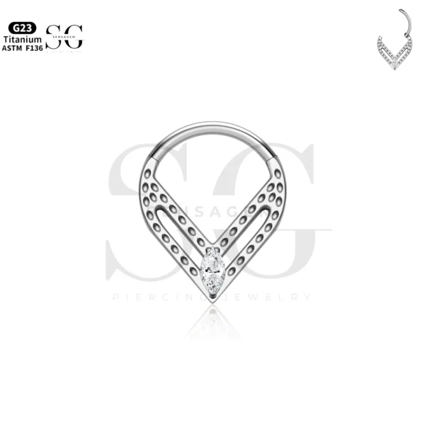 SG3219 Teardrop Zircon Hoop for Hoops for Nose Piercing - Image 2