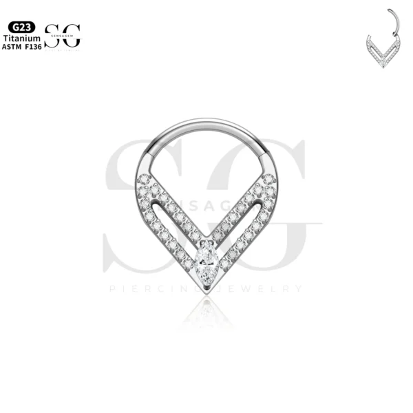 SG3221 Teardrop Zircon Nose Ring for Nose Piercing on Men