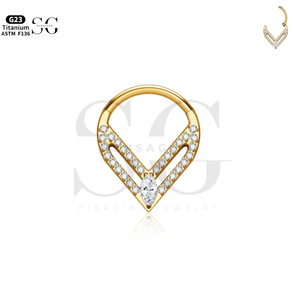 SG3221 Teardrop Zircon Nose Ring for Nose Piercing on Men - Image 2