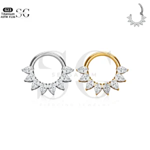 SG3224 Marquise Zircon Titanium Diamond Nose Ring