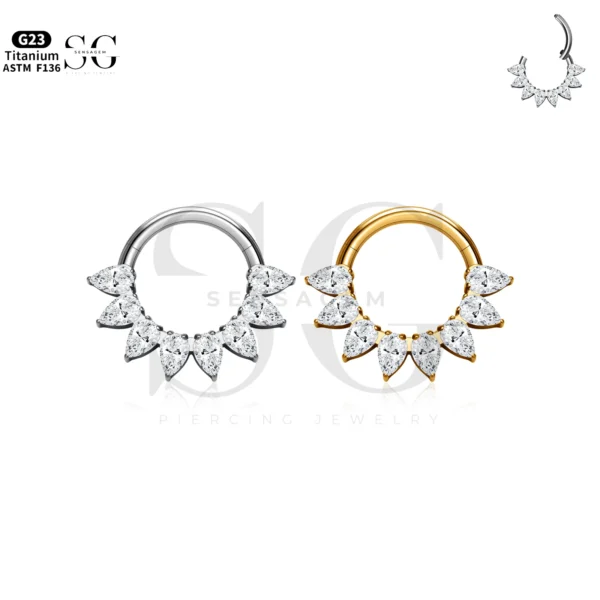 SG3224 Marquise Zircon Titanium Diamond Nose Ring