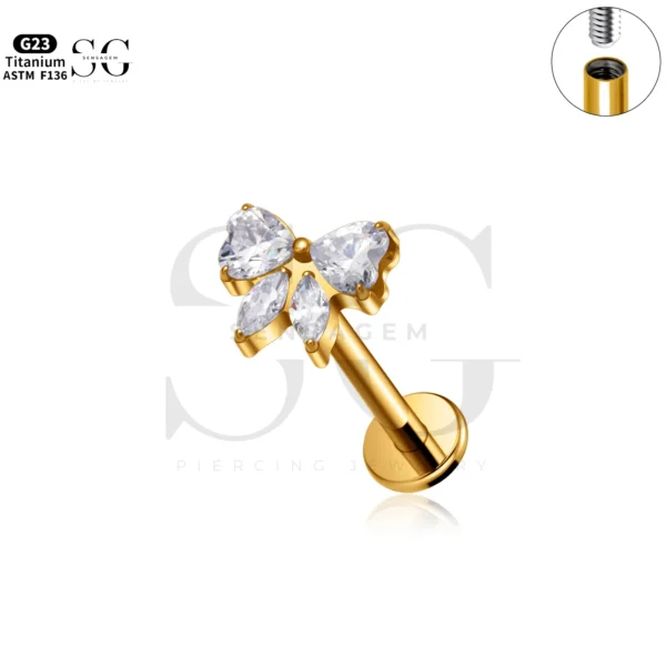 SG4263 Butterfly Zircon Labret Piercing Jewellery - Image 2