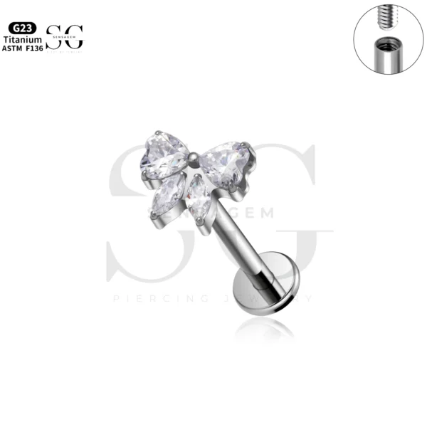 SG4263 Butterfly Zircon Labret Piercing Jewellery - Image 3