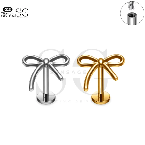 SG4265 Titanium Bow Jewelry Labret Piercing