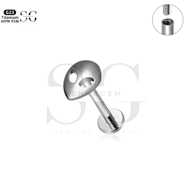 SG4268 Titanium Mask Design Labret Piercing Titanium - Image 2