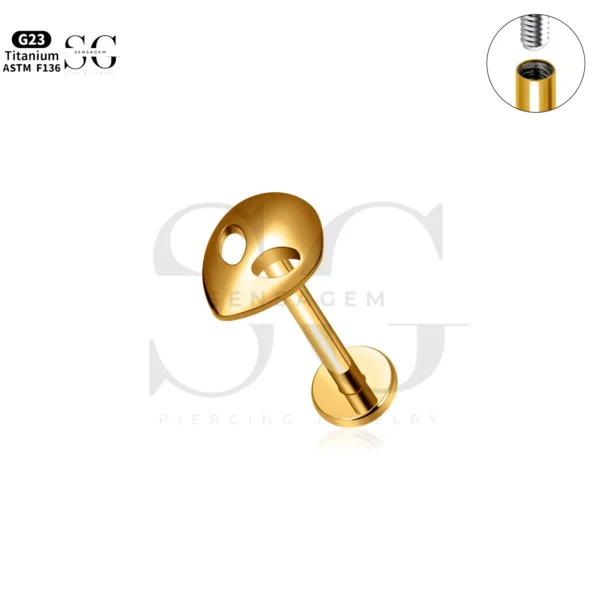 SG4268 Titanium Mask Design Labret Piercing Titanium - Image 3