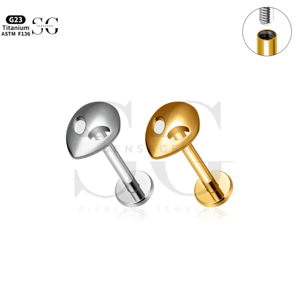 SG4268 Titanium Mask Design Labret Piercing Titanium