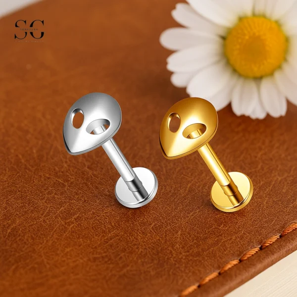 SG4268 Titanium Mask Design Labret Piercing Titanium