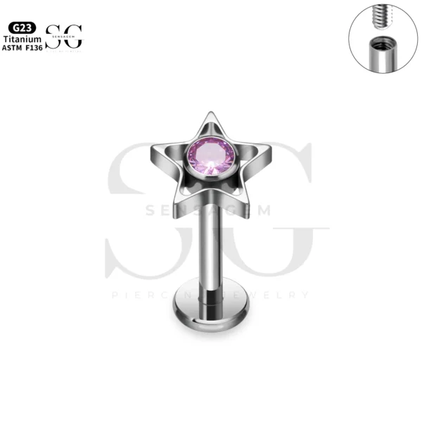 SG4270 Star Shape Titanium Labret Piercing Price - Image 2