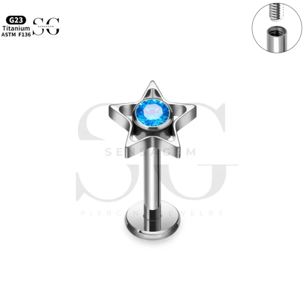 SG4270 Star Shape Titanium Labret Piercing Price - Image 5