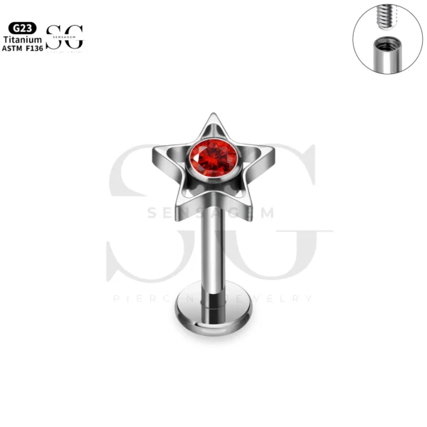 SG4270 Star Shape Titanium Labret Piercing Price - Image 4