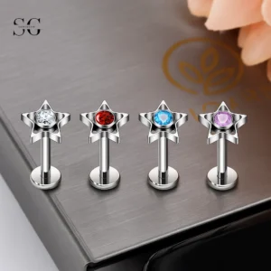 SG4270 Αστέρι Σχήμα Titanium Labret Prescing Τιμή