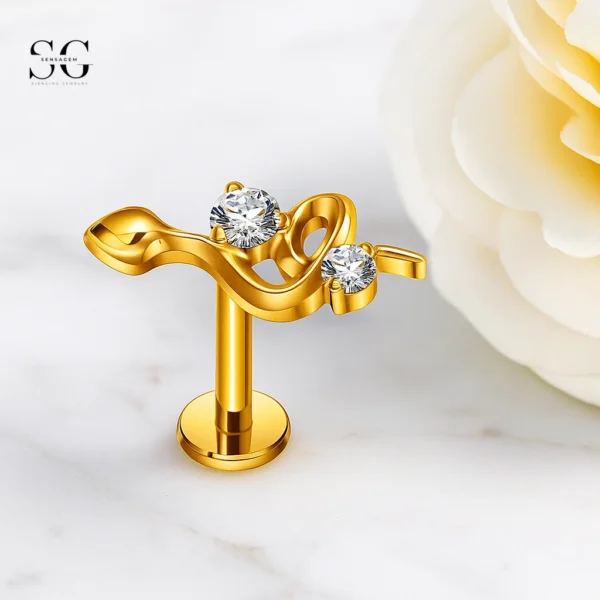 SG4271 Snake Shape Titanium Regular Labret Piercing