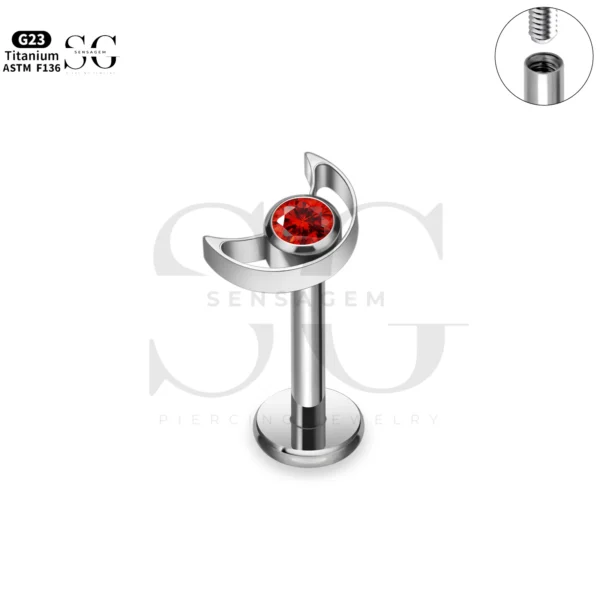 SG4273 Star & Moon Titanium Labret | Types of Labret Piercing - Image 4