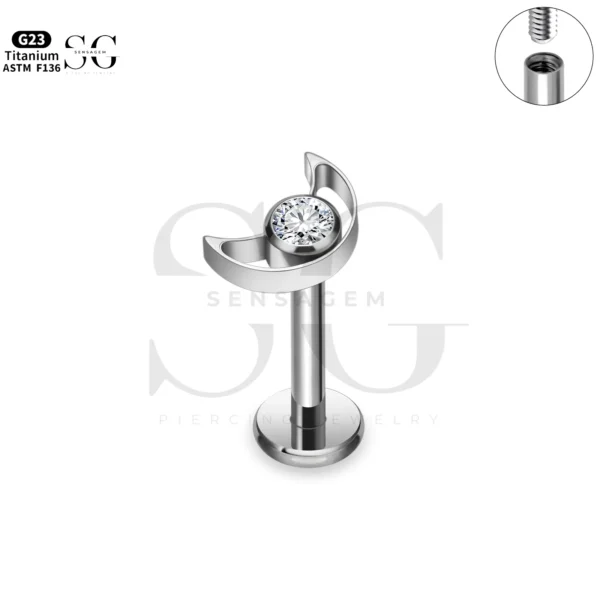SG4273 Star & Moon Titanium Labret | Types of Labret Piercing - Image 5