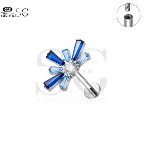 SG4274 Multi-Zirconia Labret | Labret Piercing Types - Image 2