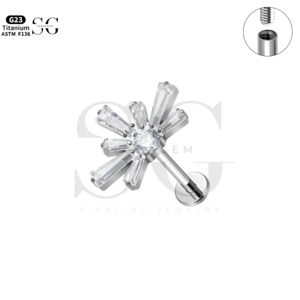 SG4274 Multi-Zirconia Labret | Labret Piercing Types - Image 3