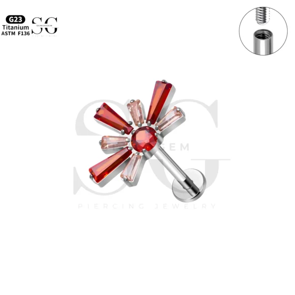 SG4274 Multi-Zirconia Labret | Labret Piercing Types - Image 4