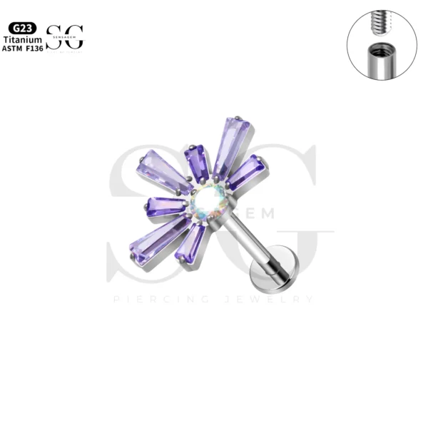 SG4274 Multi-Zirconia Labret | Labret Piercing Types - Image 5