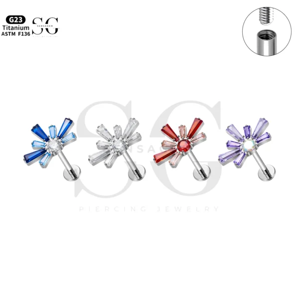 SG4274 Multi-Zirconia Labret | Labret Piercing Types
