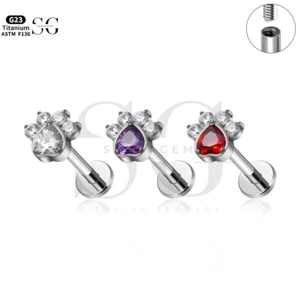 SG4275 Diamond Labret Piercing | Customizable Labret Jewelry