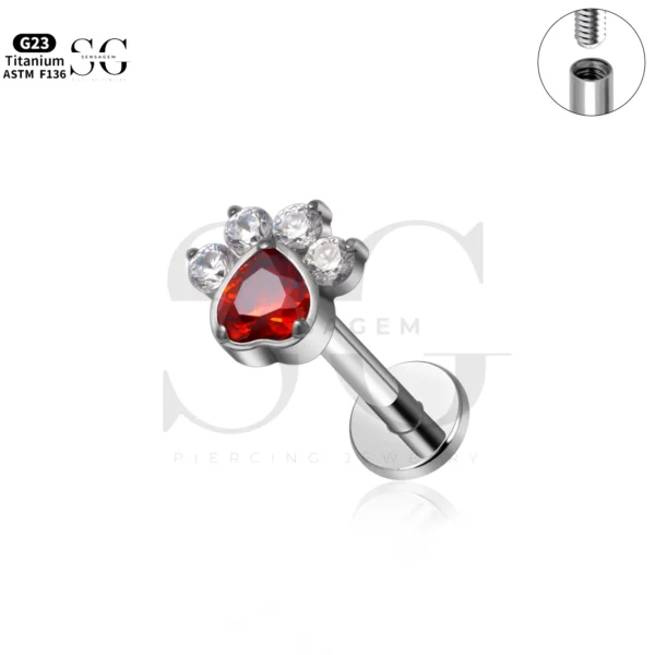SG4275 Diamond Labret Piercing | Customizable Labret Jewelry - Image 2