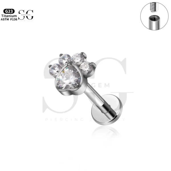 SG4275 Diamond Labret Piercing | Customizable Labret Jewelry - Image 4