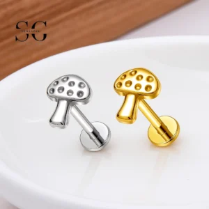 SG4278 MUSHROOM LIP LABRET Piercing | Titan G23 smycken