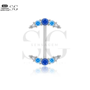 SG9042 Titanium Double Moon Nippel Piercing Schmuck Schmuck