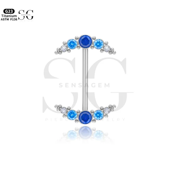SG9042 Titanium Double Moon Nipple Piercing Jewelry