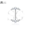SGYS9025 Titanium Nipple Piercing Jewellery with 5 CZ Ends - Image 2